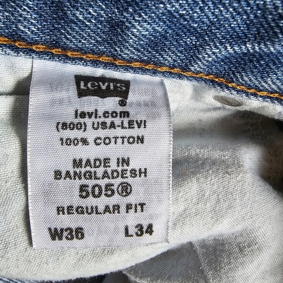 Levi's 505 Regular Fit Jeans Men's 36 x 34 Y2K - Picture 4 of 11